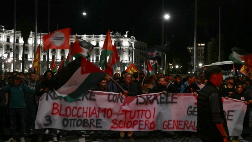 « Nous bloquons tout » : en Italie, l’appel à une grève générale après l’interception de la flottille pour Gaza